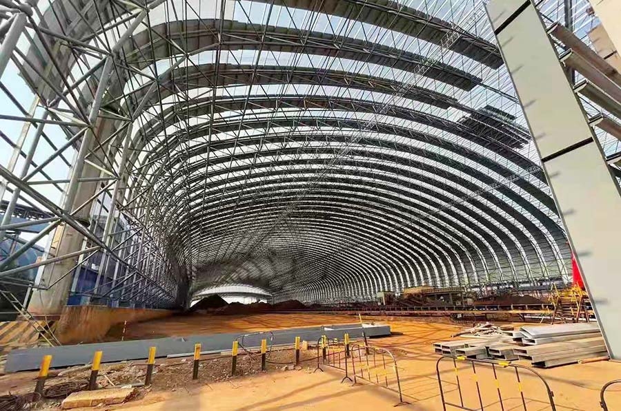 福建省閩光股份集團有限公司燒結南區(qū)一次料場封閉大棚網架